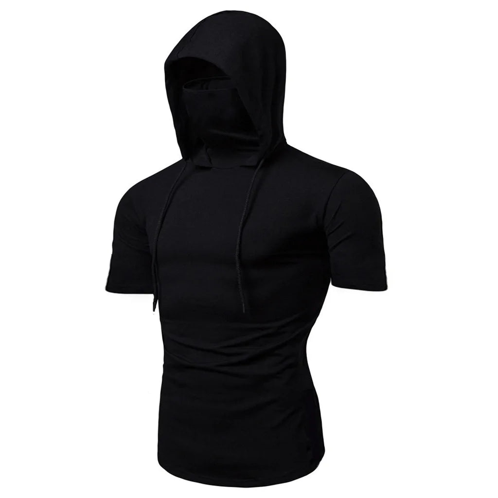 Thin Hoodie Long Sleeve Hoodies With Mask Sweatshirt Casual Splice Large