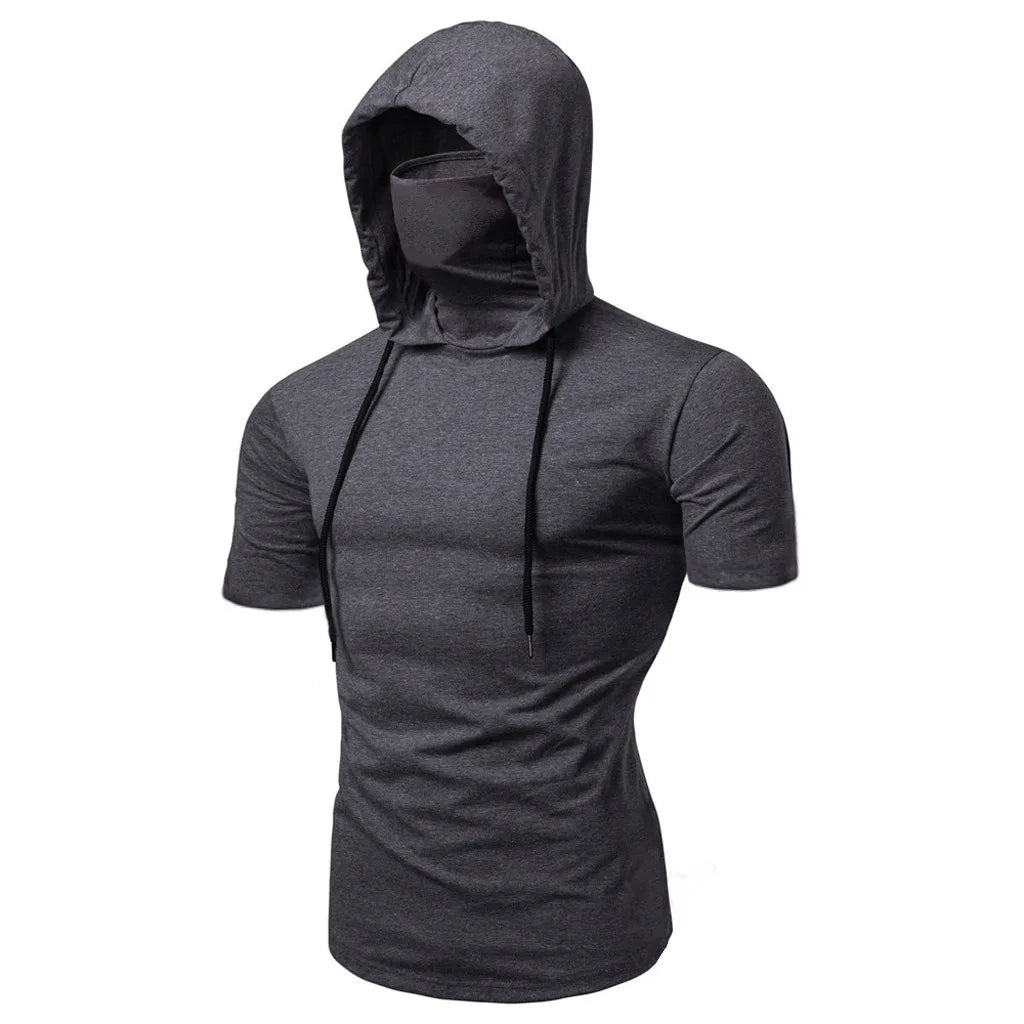 Thin Hoodie Long Sleeve Hoodies With Mask Sweatshirt Casual Splice Large