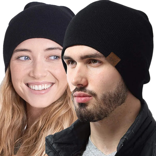 URGENTMAN Labal Warm  Solid Color Knitted Hats For Men And Women