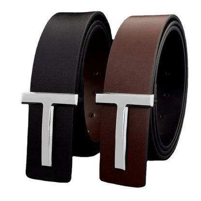 Men's High Quality Casual Belts Cowskin Waist Strap 3.7cm