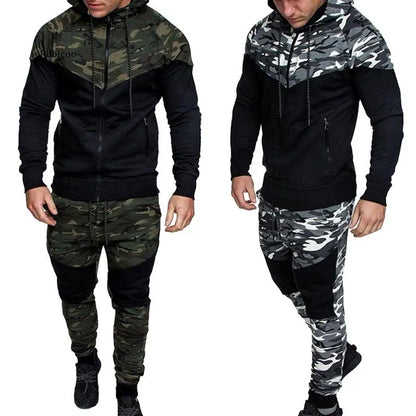 Camouflage Patchwork Jacket+Pants 2Pc