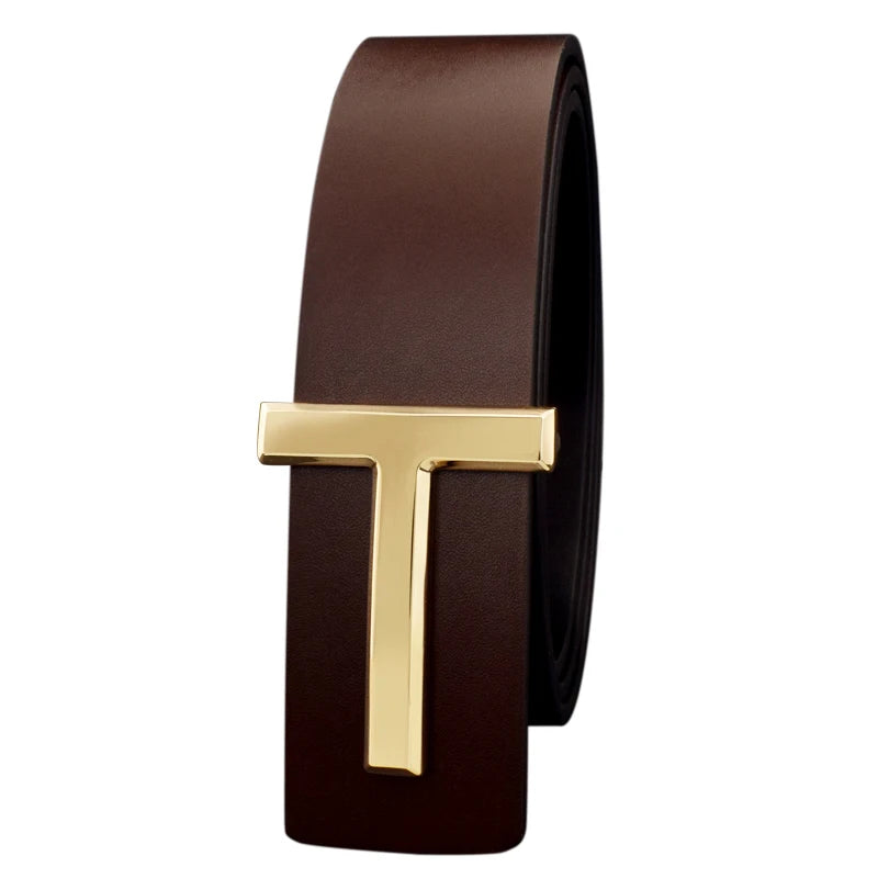 Men's High Quality Casual Belts Cowskin Waist Strap 3.7cm