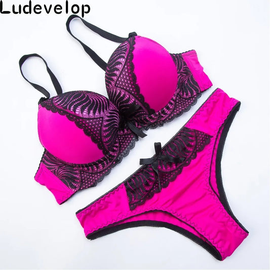 Set Lace Push-up Bra And Panty Sets Bow