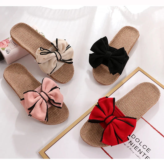 Home Slippers  Bow-knot  Indoor Flats