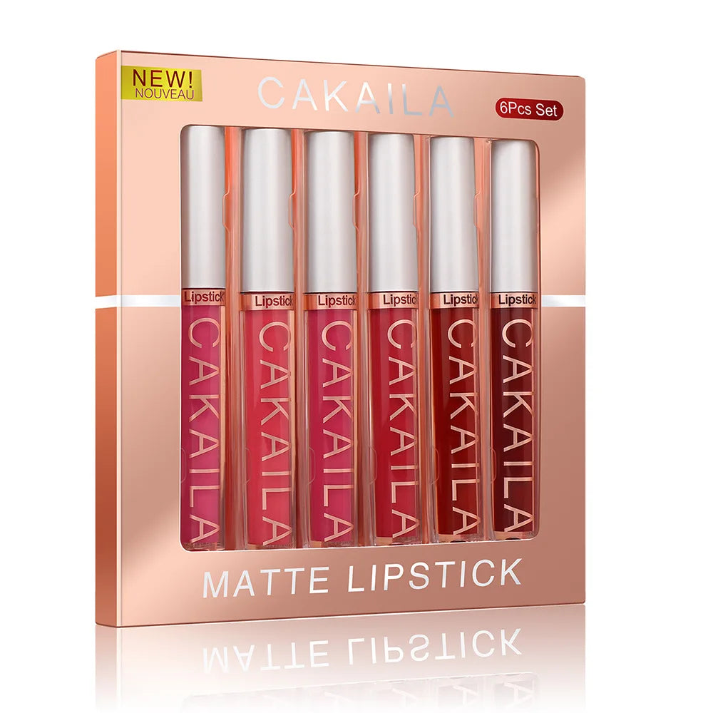 6PCS/SET Liquid Lipstick Matte No-stick