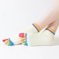 Colorful Anti Slip Silicone Socks Cotton 5 Finger Protector Quick-Dry