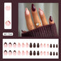 Caramel Flower 24 Pcs Press on Nails Pink Gradient  Glossy Artificial  Reusable Nails