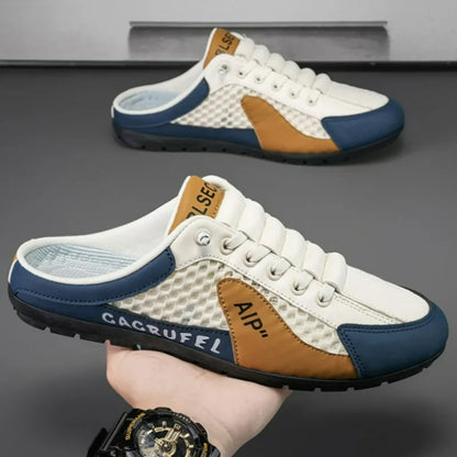 Casual Men Half Summer Slippers For Men  Breathable Soft Sole Shoes