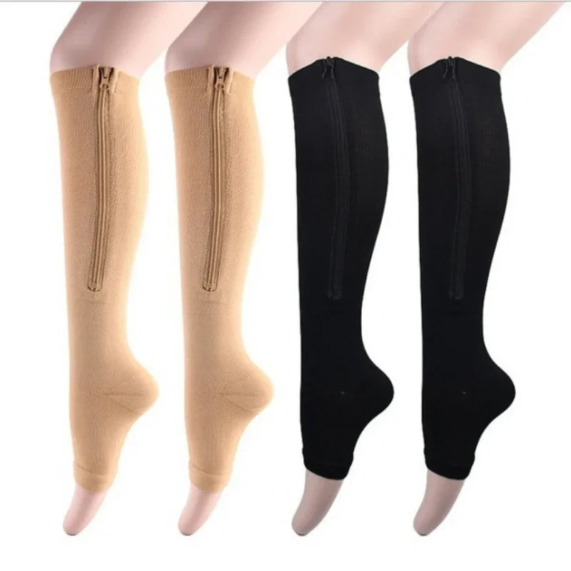 Medical Zipper Compression Closed Toe Pressure Stocking for Edema Varicose Veins