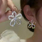 Green Crystal Golden Leaves Earrings Individuality Daily Accessories