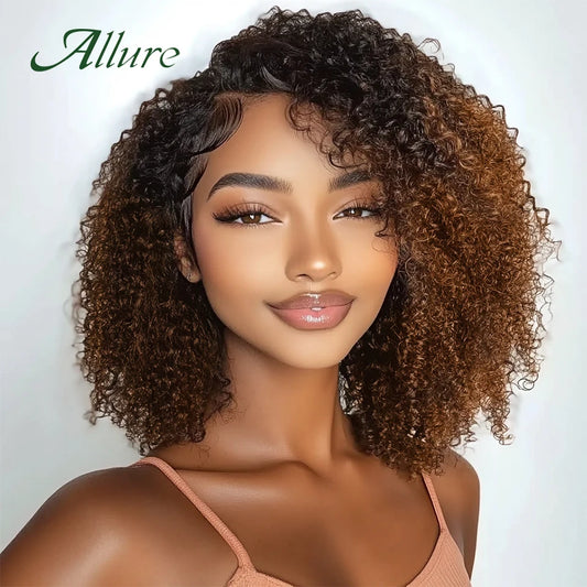 Brazilian Jerry Curly Human Hair Glueless Wigs