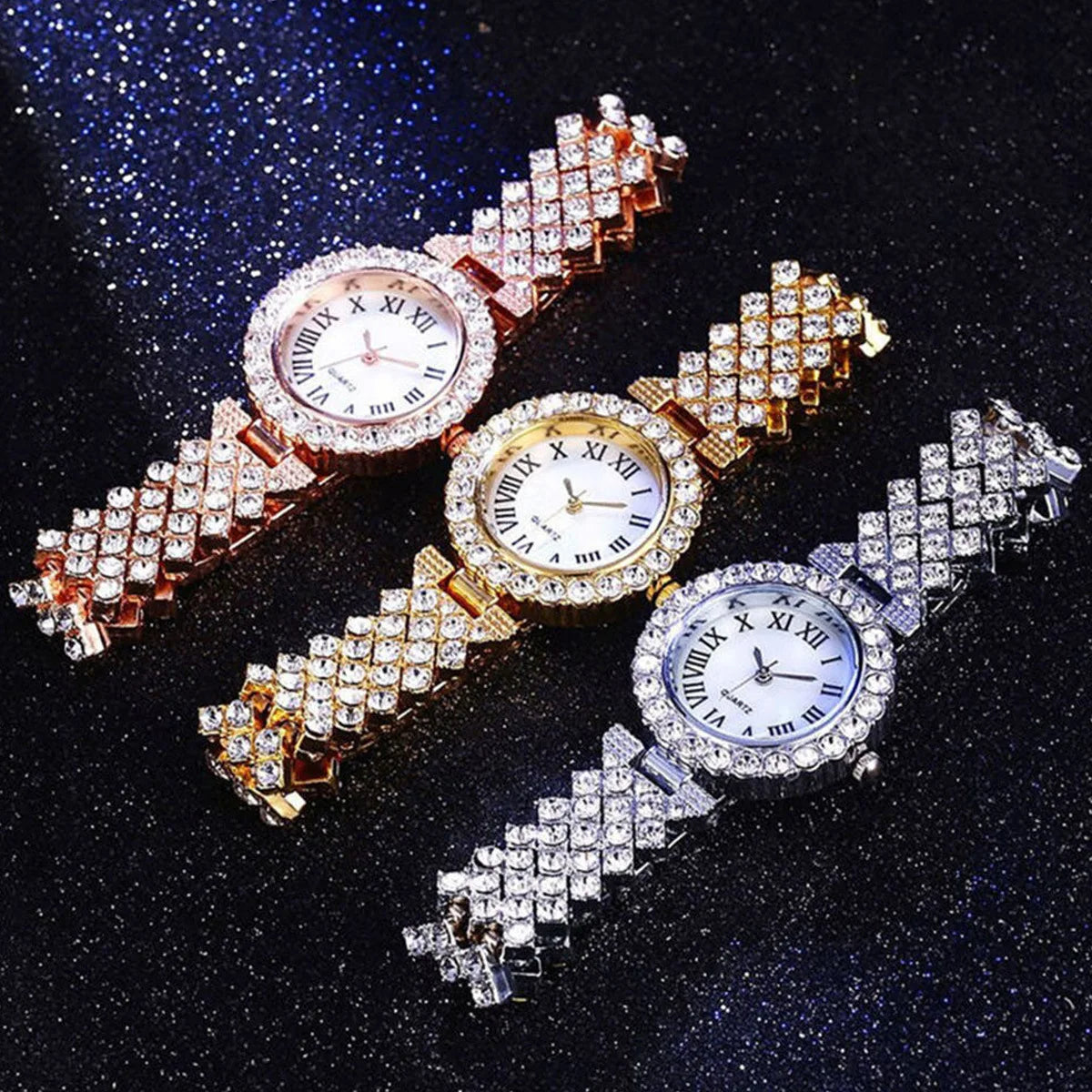 Bracelet Watches for women 2pcs Set Rose Gold