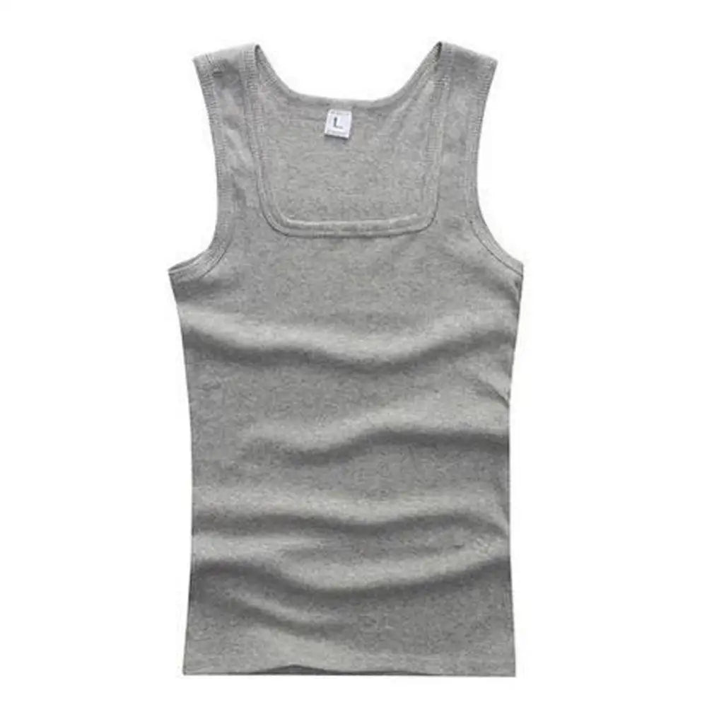 Plus Size Male  100% Pure Cotton Sleeveless T-shirt Elastic