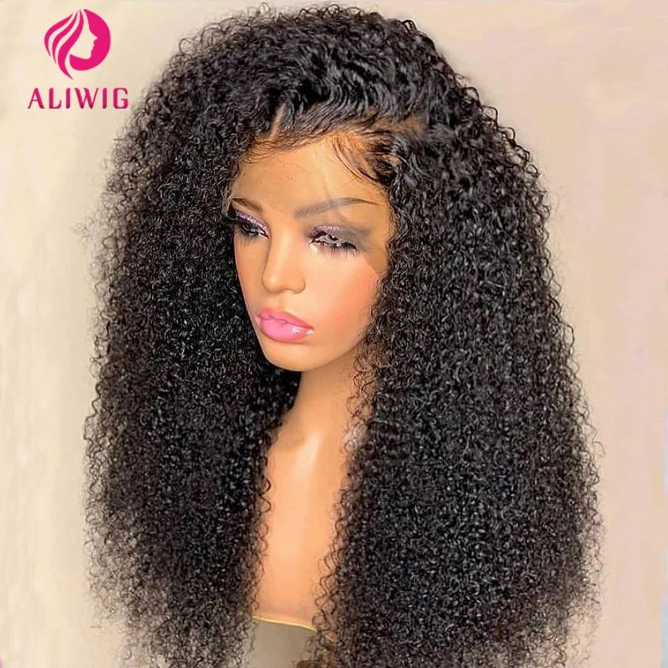 Curly Lace Front 4x4 HD Transparent Lace Frontal Closure Wig