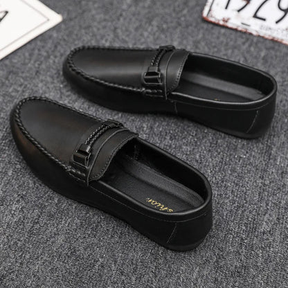 Mens Genuine Leather Loafers Flats Moccasin