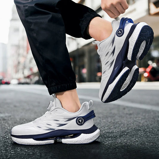 Rotating Button Sneakers  Thick Running Shoes