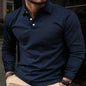 Classic men's simple solid color lapel POLO shirts