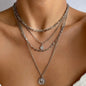 Classic Pendant Necklace Set Stainless Steel Jewelry