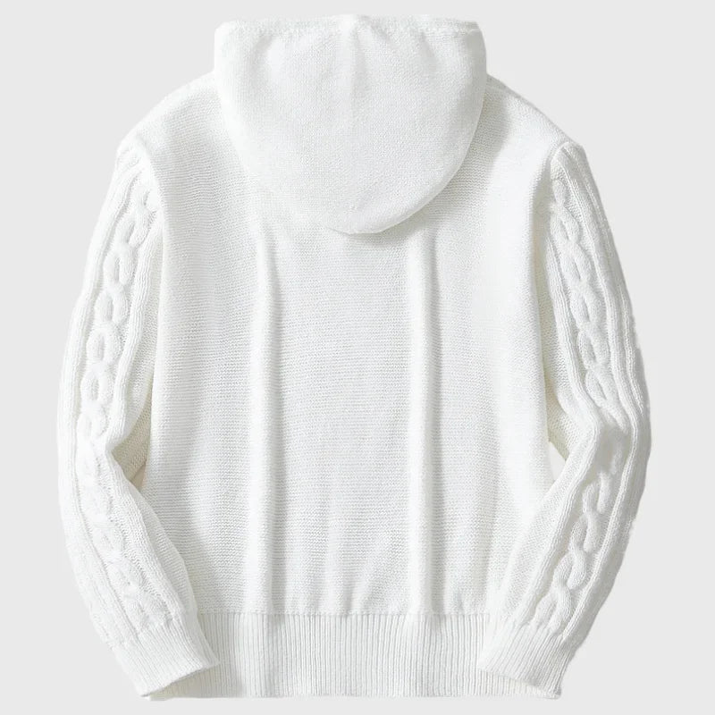 Pullovers Sweaters Solid Casual Loose Splice Hooded Knitted Thick Warm