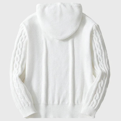 Pullovers Sweaters Solid Casual Loose Splice Hooded Knitted Thick Warm