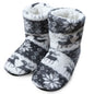 Woman Home Socks Christmas Elk Indoor Shoes Warm Anti-Skid Sole