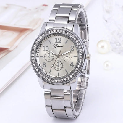 Stainless Steel Ladies Business Quartz Wristwatches