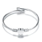 HNSP Stainless Steel Cable Heart Bracelet Bangle