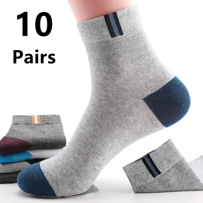 10 Pairs Breathable Cotton Sports Men Socks