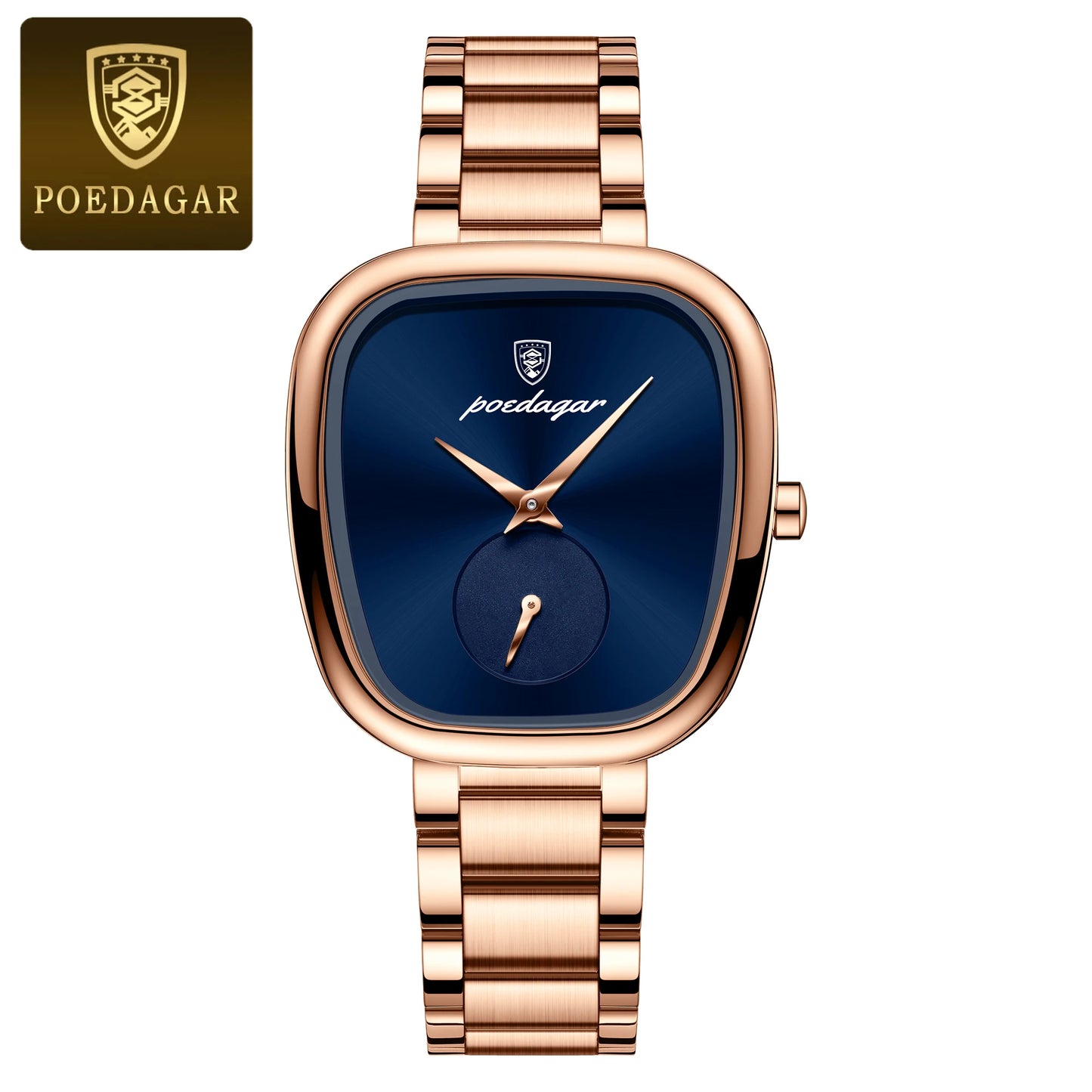 POEDAGAR Stainless Steel Waterproof Quartz Watch for Women