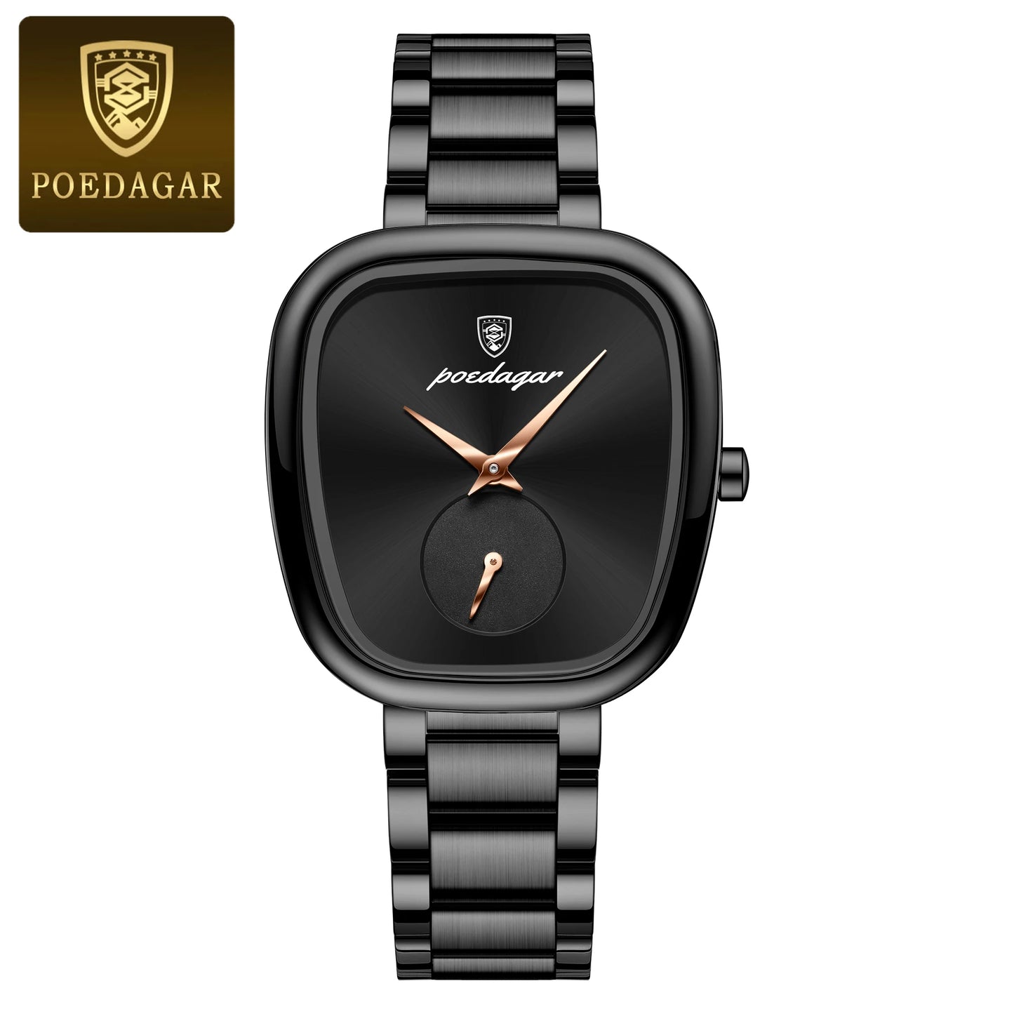 POEDAGAR Stainless Steel Waterproof Quartz Watch for Women