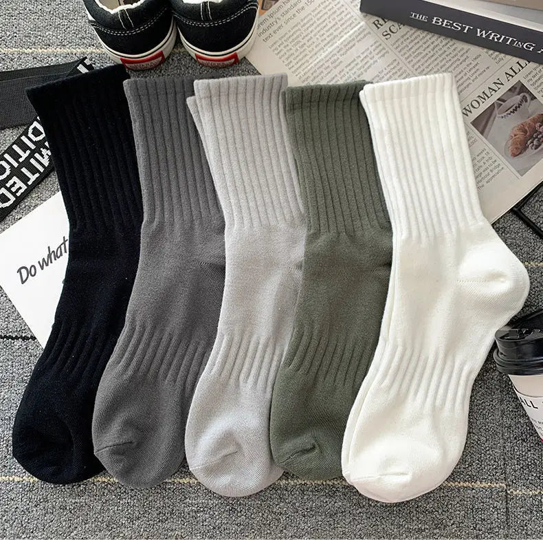 5 Pairs Cool Men Black White Warm Socks Set