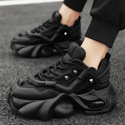 Fashion Chunky Sneakers Height Increasing Platform Casual Shoes for Men Lace Up Sports Shoe
