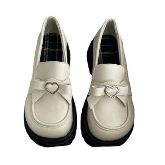 New Mary Jane Shoes Butterfly Leather Shoes Thick Sole