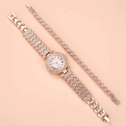 Bracelet Watches for women 2pcs Set Rose Gold