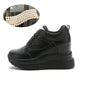 10cm Platform Wedge Chunky Sneakers Genuine Leather