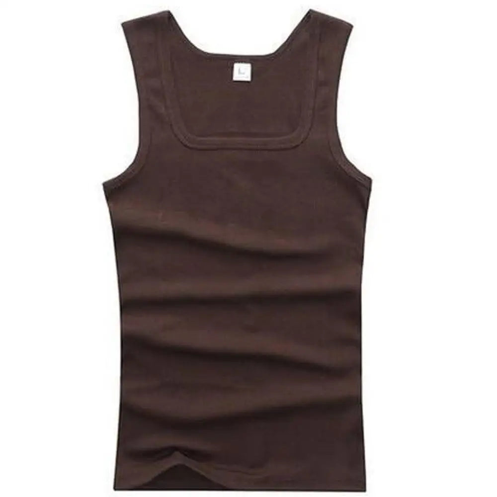 Plus Size Male  100% Pure Cotton Sleeveless T-shirt Elastic