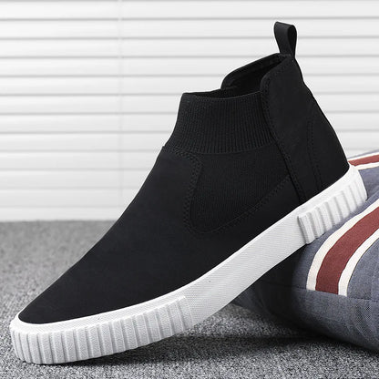 New High Top Men Flats Slip on Casual Shoes