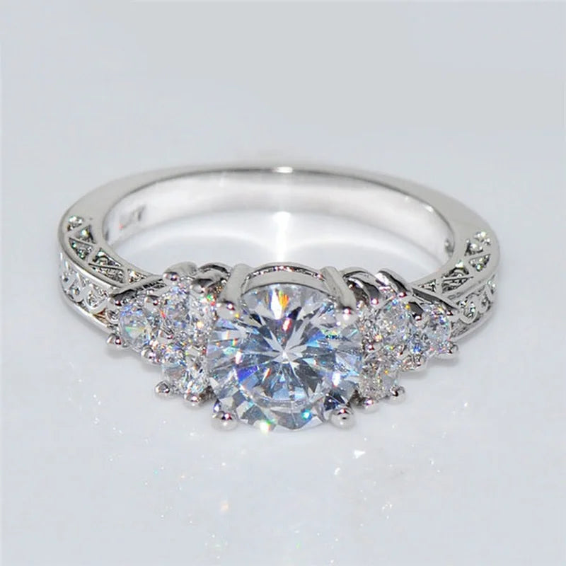 Exquisite Silver Engagement Ring