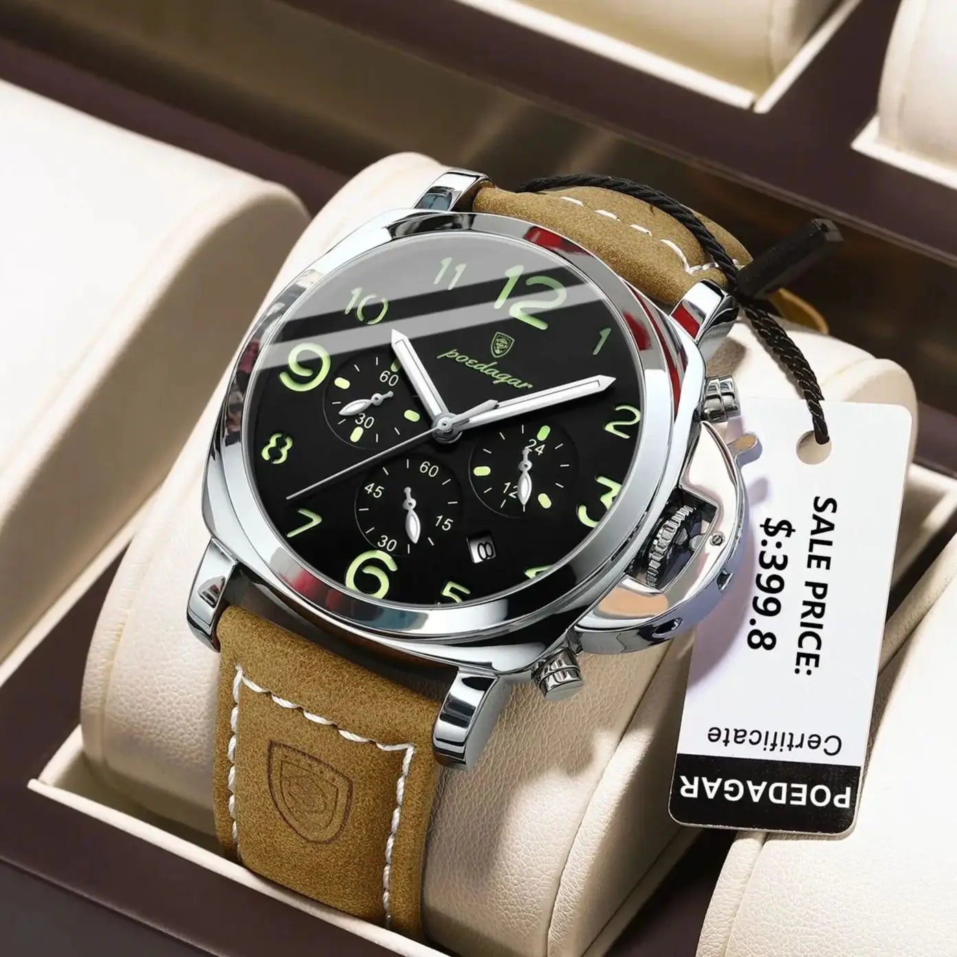 Luxury Waterproof Luminous Leather Man Watch Quartz High Quality Sports Watch