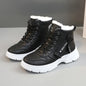 Casual High Top Winter Plush Lined Warm Thick Lace-up Shoes