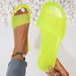 Large size flat bottomed transparent jelly candy colored beach slippers