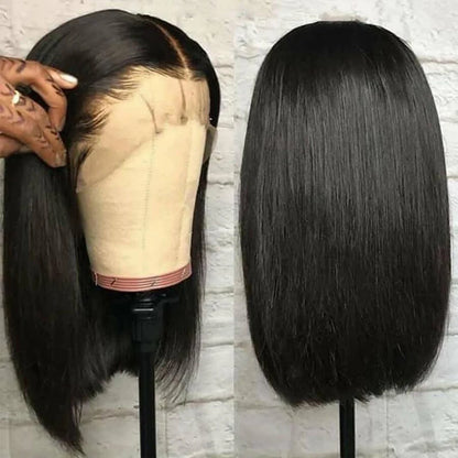 Bone Straight Short Bob Wigs Glueless Lace Front Human Hair