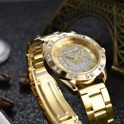 Women's TVK Quartz Watch Stainless Steel Gold Wristwatch