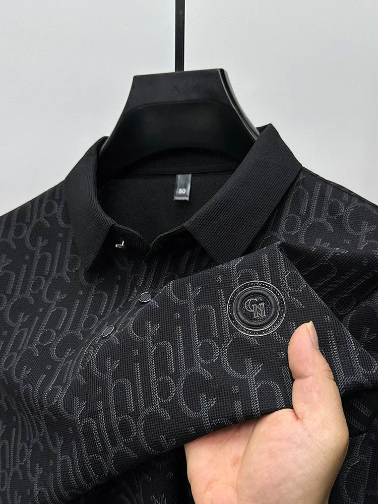 Short Sleeved Luxurious Embossed Casual Fashion Comfortable Breathable Cool Polo