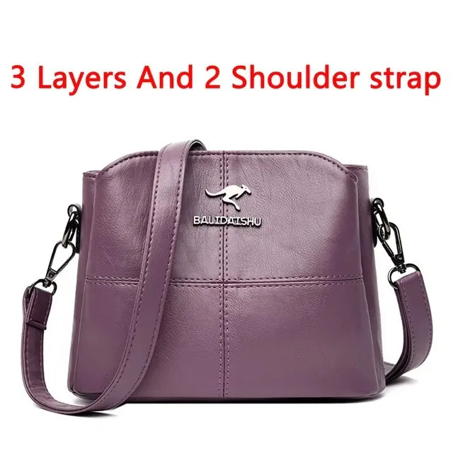 Casual Handbag Soft Leather Shoulder Crossbody Bags for Women