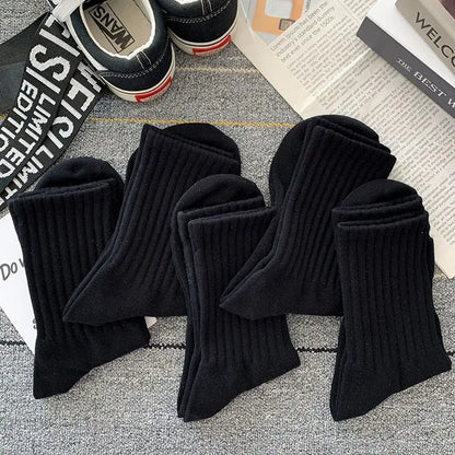 5 Pairs Cool Men Black White Warm Socks Set