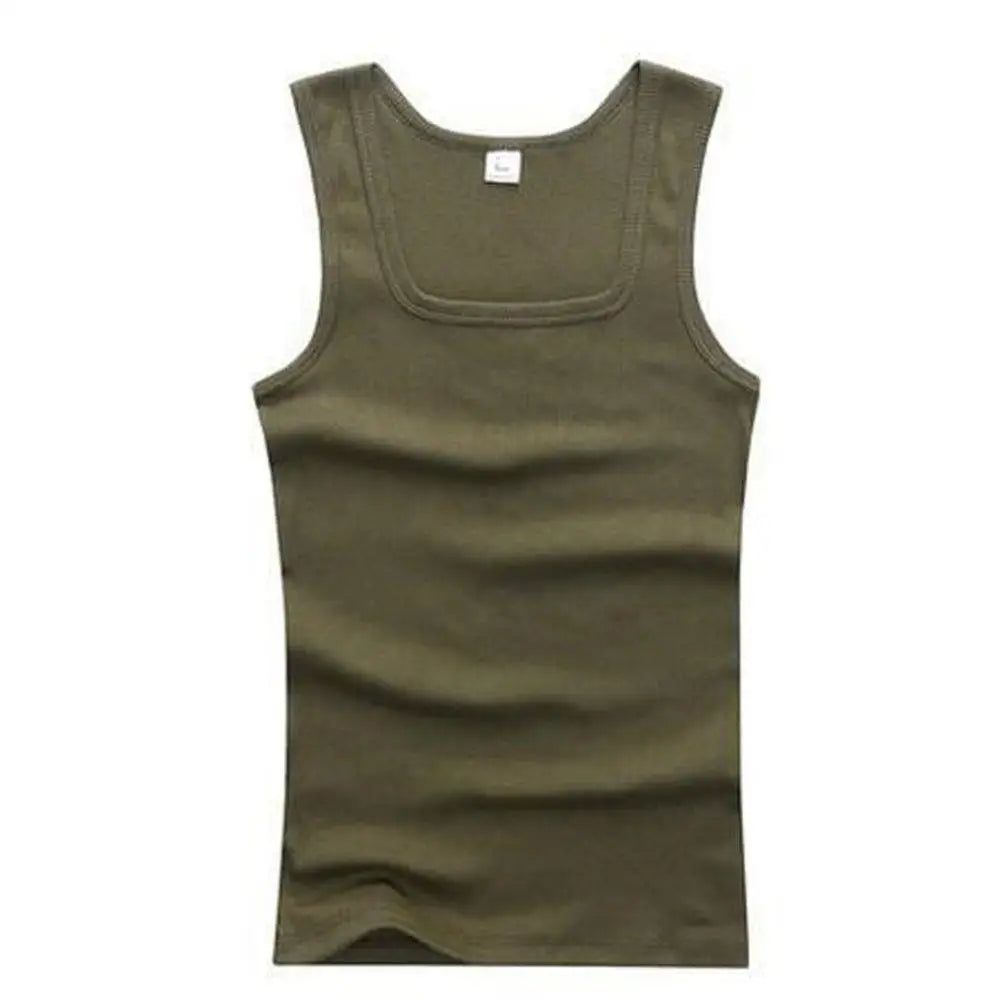 Plus Size Male  100% Pure Cotton Sleeveless T-shirt Elastic