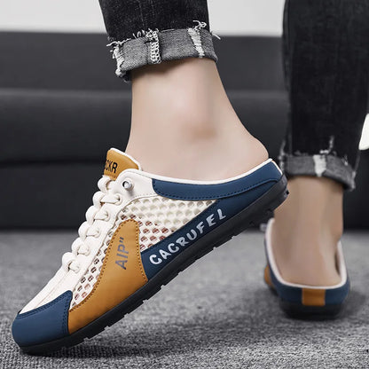 Casual Men Half Summer Slippers For Men  Breathable Soft Sole Shoes