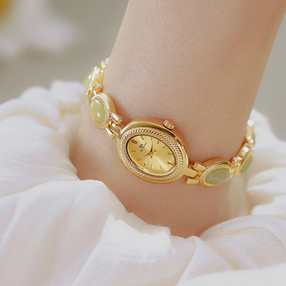 Luxury Ladies Jade Bracelet Quartz Watches