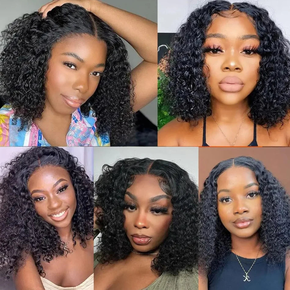 Lace Frontal 100% Brazilian Glueless Short Water Curly wig